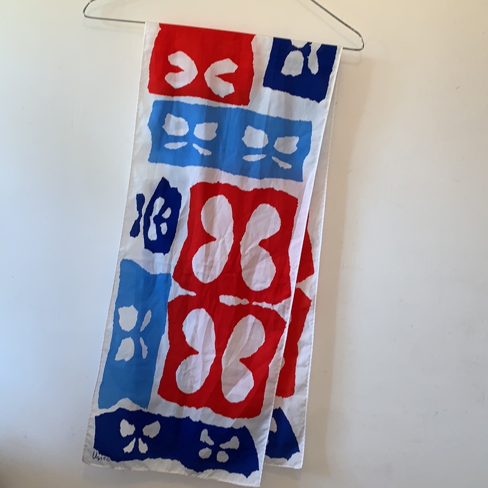 Vera Neumann Vintage Red White and Blue Scarf